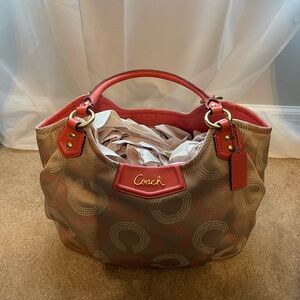 Lovely Coach purse WITH matching wallet. Excellent condition. Canvas/Leather.
